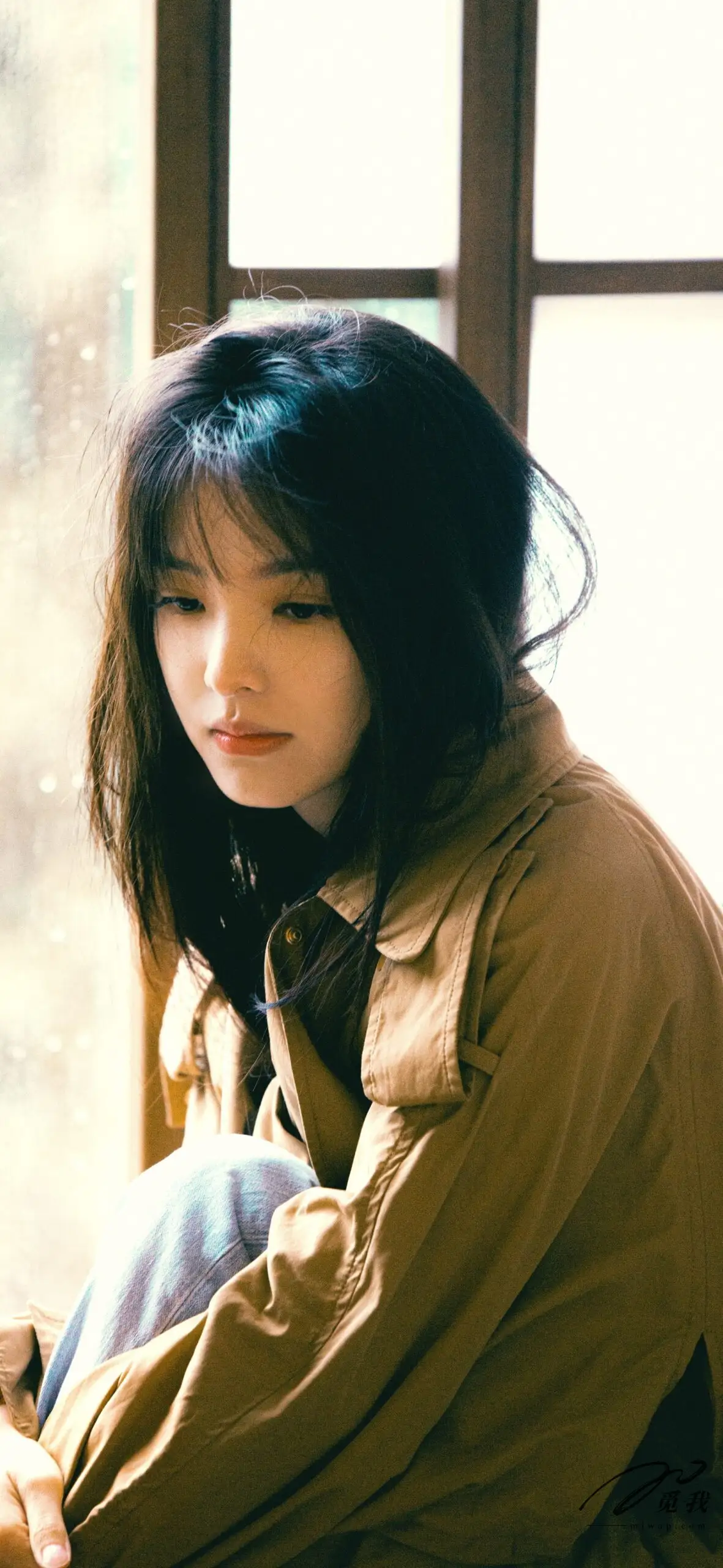 图片[40]-美图分享：章若楠 壁纸  蓝色衬衫，温柔中透着点点忧郁。-觅影网