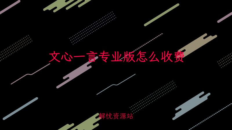 文心一言专业版怎么收费-解忧资源站