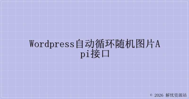 WordPress自动循环随机图片API接口-解忧资源站