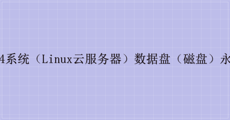 Ubuntu18.04系统（Linux云服务器）数据盘（磁盘）永久挂载教程-解忧资源站