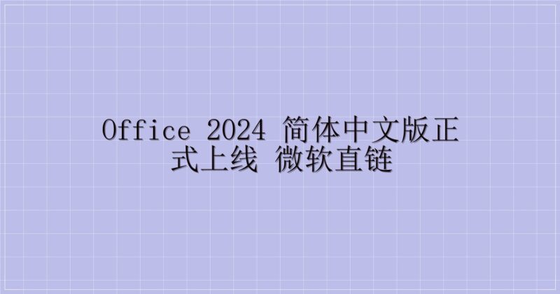 Office 2024 简体中文版正式上线 微软直链-解忧资源站