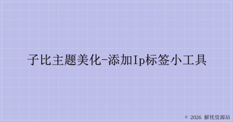 子比主题美化-添加IP标签小工具-解忧资源站