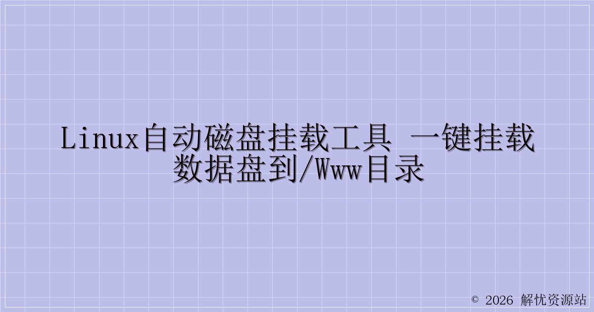 Linux自动磁盘挂载工具 一键挂载数据盘到/www目录-解忧资源站