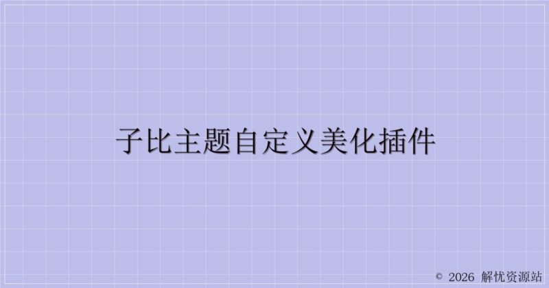 子比主题自定义美化插件-解忧资源站