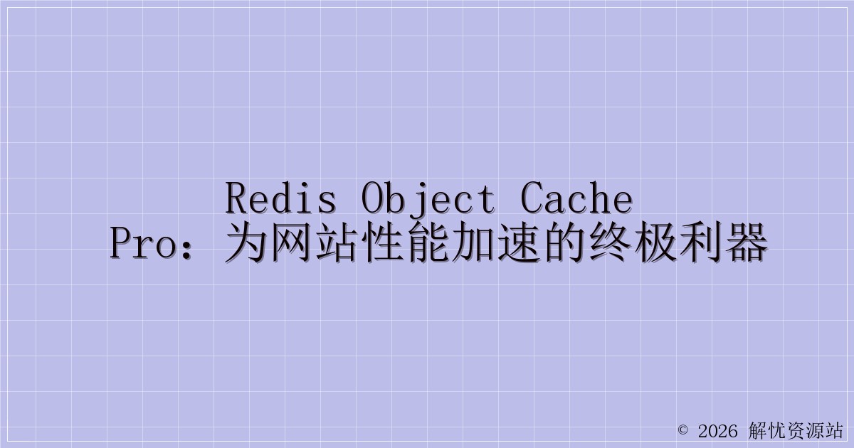 Redis Object Cache PRO：为网站性能加速的终极利器-解忧资源站
