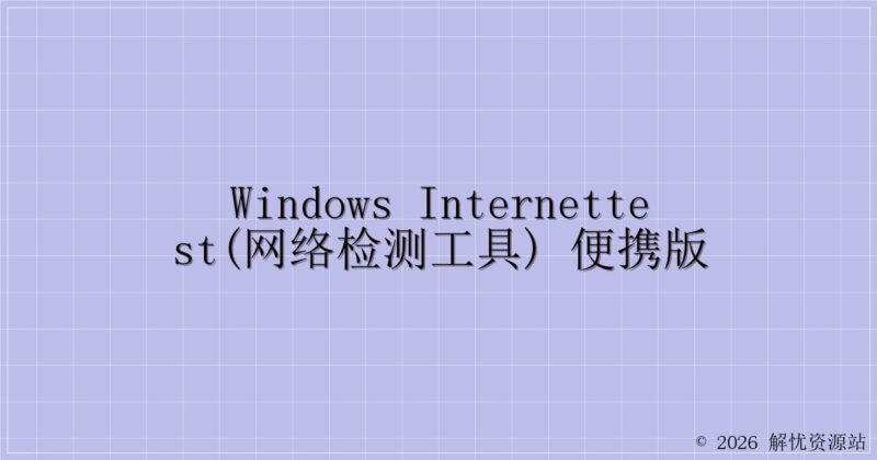 Windows InternetTest(网络检测工具) 便携版-解忧资源站