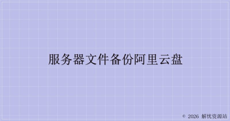 服务器文件备份阿里云盘-解忧资源站