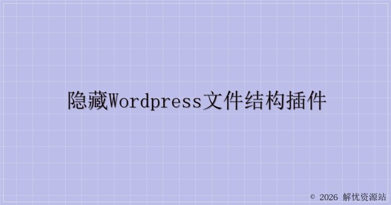 隐藏WordPress文件结构插件-解忧资源站