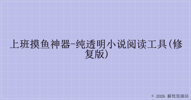 上班摸鱼神器-纯透明小说阅读工具(修复版)-解忧资源站