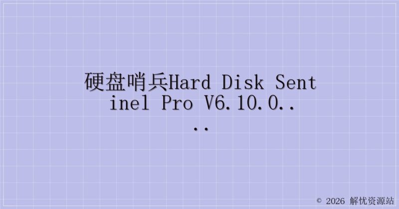 硬盘哨兵Hard Disk Sentinel Pro V6.10.0.0 单文件版-解忧资源站