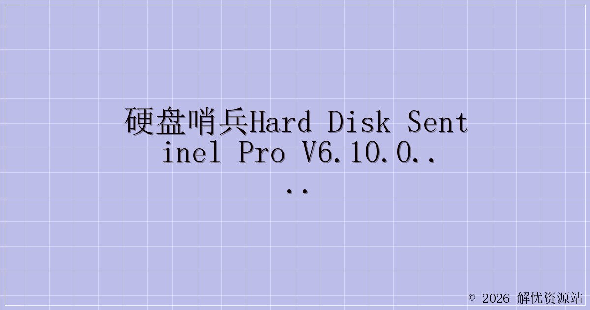 硬盘哨兵Hard Disk Sentinel Pro V6.10.0.0 单文件版-解忧资源站